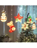 Set 2 x Perdea LED Crăciun 3m – 10 Figurine (Stea, Fulg de Nea, Moș), Interior