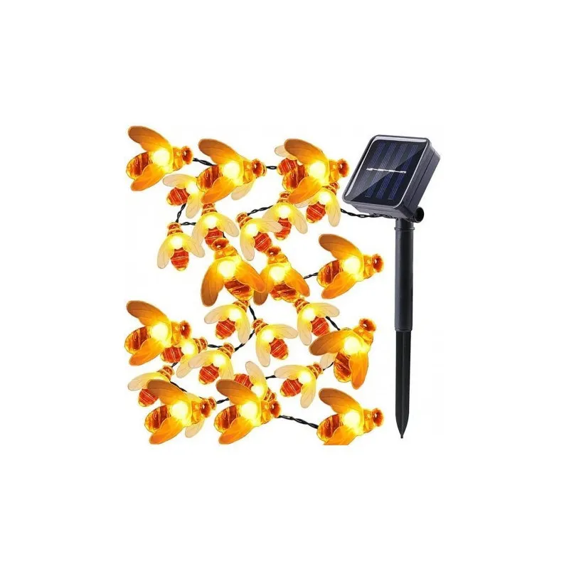 Set 2 x Instalatie solara albinute, 50 led-uri multicolor