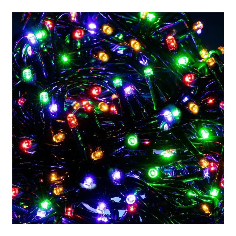Instalatie Led tip sir de Craciun, 81.5 metri, 500 LED-uri cu flash, diverse culori, interconectabila