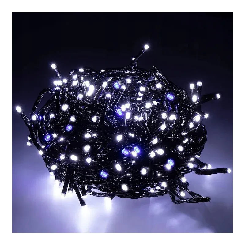 Instalatie Led tip sir de Craciun, 81.5 metri, 500 LED-uri cu flash, diverse culori, interconectabila