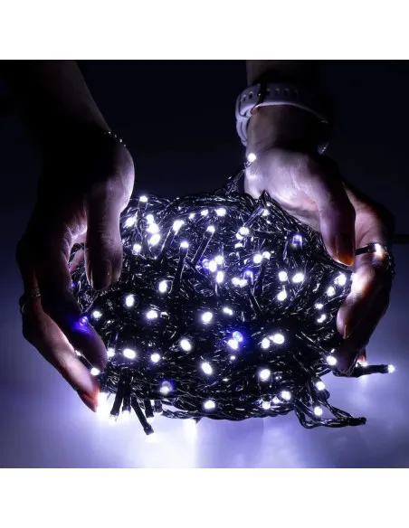 Instalatie Led tip sir de Craciun, 81.5 metri, 500 LED-uri cu flash, diverse culori, interconectabila