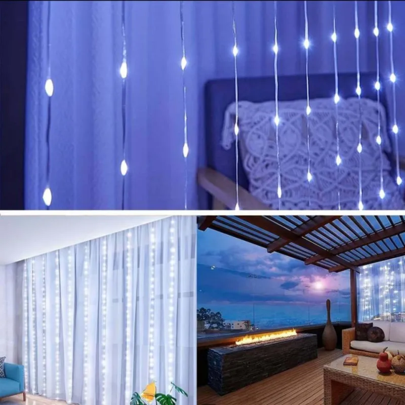 Instalatie perdea 3x3m, 390 led de exterior/ interior, tip banda cu led turnat, interconectabila, diverse culori