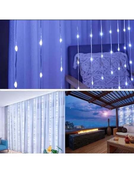 Instalatie perdea 3x3m, 390 led de exterior/ interior, tip banda cu led turnat, interconectabila, diverse culori