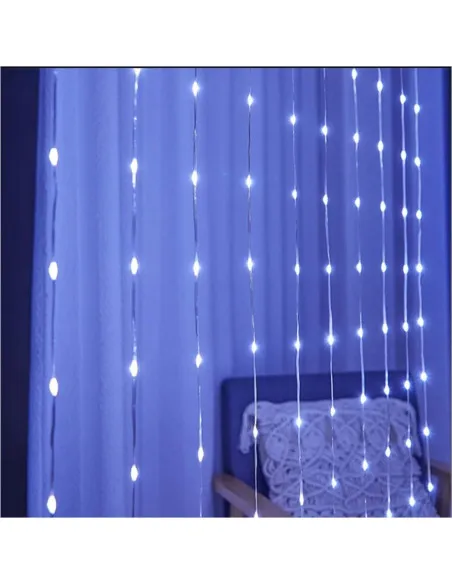 Instalatie perdea 3x3m, 390 led de exterior/ interior, tip banda cu led turnat, interconectabila, diverse culori