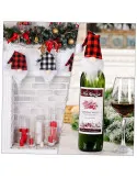 Set 6 accesorii decorative pentru sticle, Mos Craciun