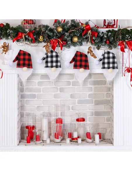 Set 6 accesorii decorative pentru sticle, Mos Craciun