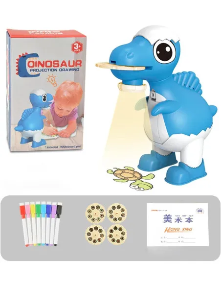 Dinozaur Proiector pentru Desen – 32 Imagini Proiectate + 8 Carioci Colorate Incluse