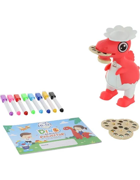 Dinozaur Proiector pentru Desen – 32 Imagini Proiectate + 8 Carioci Colorate Incluse