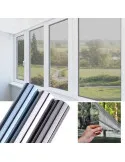 2 x Folie protectie solara pentru geamuri interioare, cu efect de oglinda, UV, 60x200cm