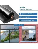 2 x Folie protectie solara pentru geamuri interioare, cu efect de oglinda, UV, 60x200cm