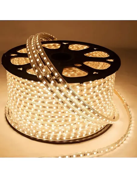 Bandă LED tip furtun SMD 2835, 220V, alb rece/alb cald, 50m–100m, interior/exterior