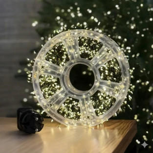 Rola Ghirlandă LED 600 Mini 30m – Fir Verde, Iluminat Interior/Exterior, Culori Disponibile: Alb Cald, Alb Rece, Multicolor