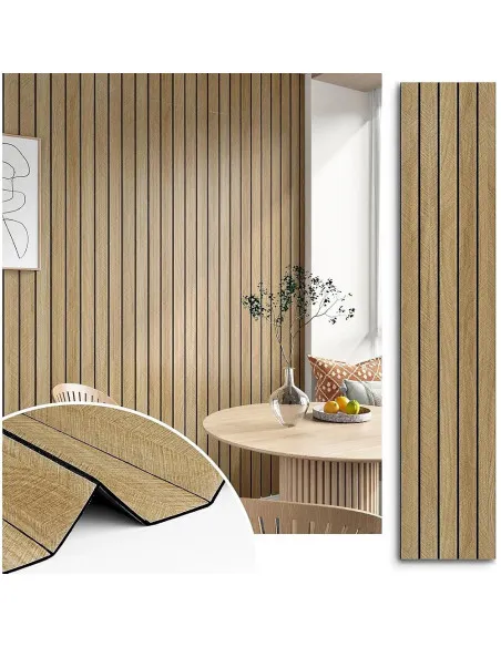 Tapet decorativ autoadeziv, aspect lemn vertical, 30x60cm, model 3D modern, pentru perete interior, imitatie riflaj
