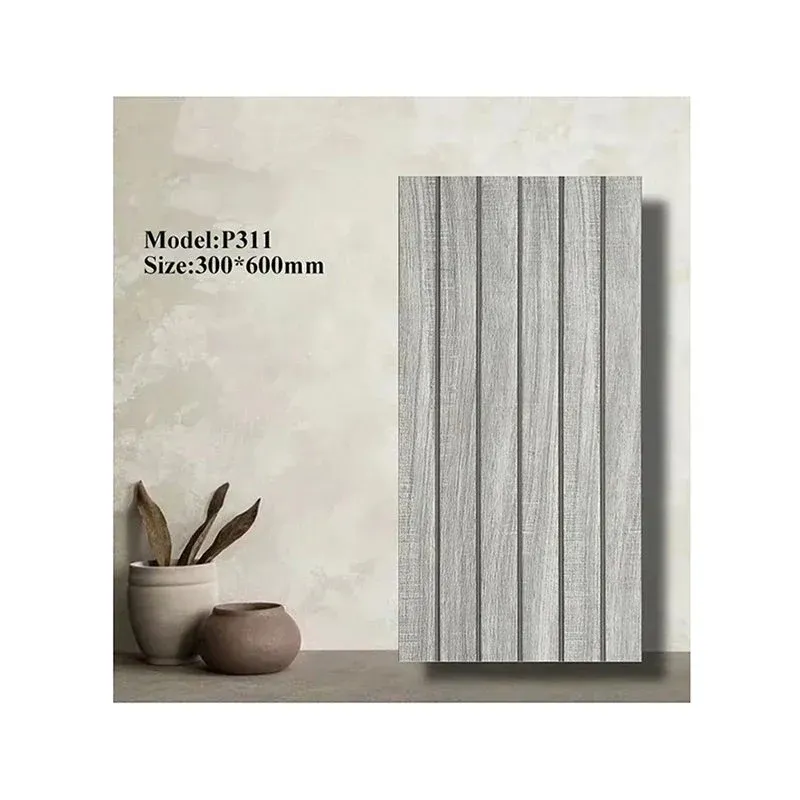Tapet decorativ autoadeziv, aspect lemn vertical, 30x60cm, model 3D modern, pentru perete interior, imitatie riflaj
