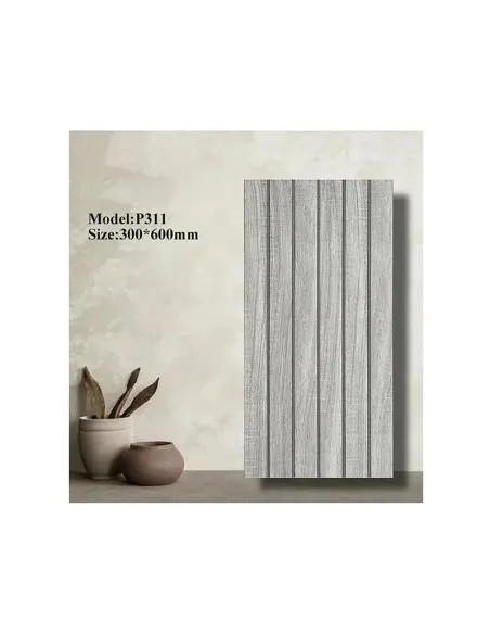 Tapet decorativ autoadeziv, aspect lemn vertical, 30x60cm, model 3D modern, pentru perete interior, imitatie riflaj