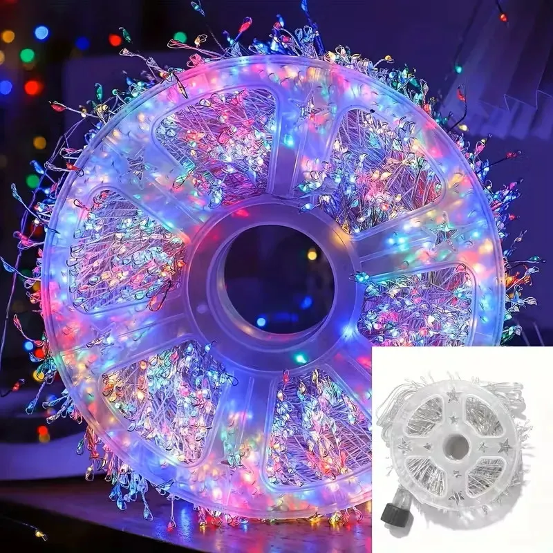 Rola Ghirlandă LED 600 Mini 30m – Fir ALB, Iluminat Interior/Exterior, diverse culori