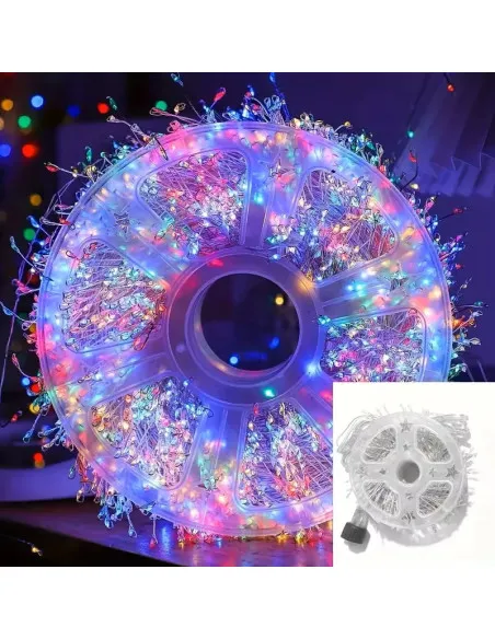 Rola Ghirlandă LED 600 Mini 30m – Fir ALB, Iluminat Interior/Exterior, diverse culori