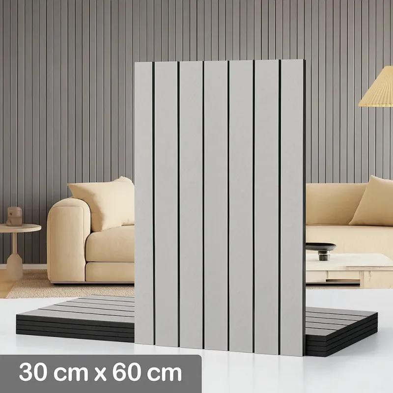 Tapet decorativ autoadeziv, aspect lemn vertical, 30x60cm, model 3D modern, pentru perete interior, imitatie riflaj