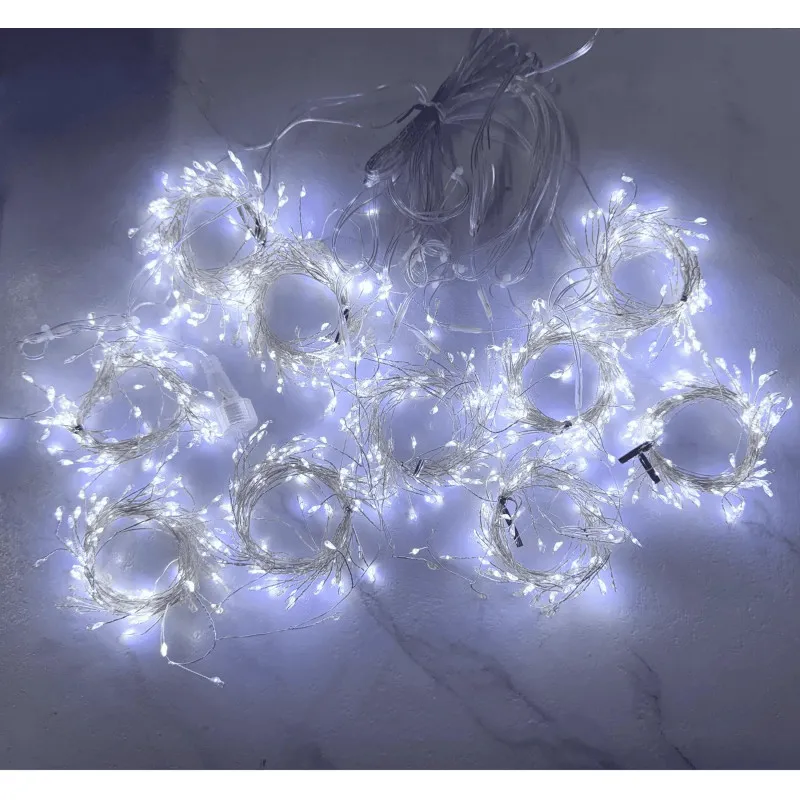 Perdea Luminoasă Cluster 3x3m, 900 LED-uri Alb Cald/Rece – Fir Subțire din Cupru | Decor Interior & Exterior