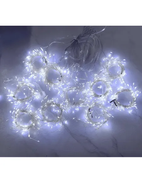 Perdea Luminoasă Cluster 3x3m, 900 LED-uri Alb Cald/Rece – Fir Subțire din Cupru | Decor Interior & Exterior
