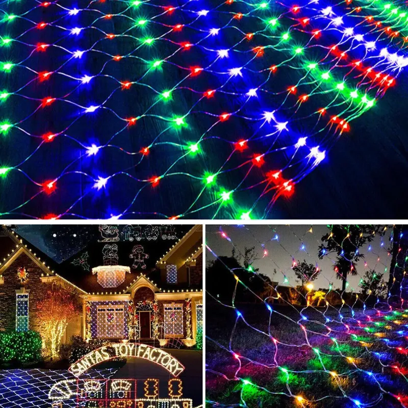 Instalatie tip plasa 3x3m, 8 jocuri de lumini, interconectabila, IP44, diverse culori