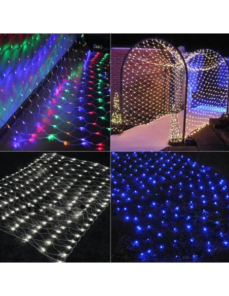 Instalatie tip plasa 3x3m, 8 jocuri de lumini, interconectabila, IP44, diverse culori