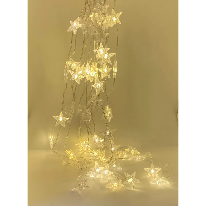 Instalatie Perdea turturi cu stele luminoase, 3M, banda led turnat, 8 jocuri de lumini, Interconectabila, IP44, 2025