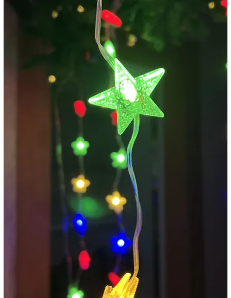 Instalatie Perdea turturi cu stele luminoase, 3M, banda led turnat, 8 jocuri de lumini, Interconectabila, IP44, 2025