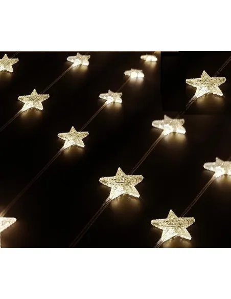 Instalatie Perdea turturi cu stele luminoase, 3M, banda led turnat, 8 jocuri de lumini, Interconectabila, IP44, 2025
