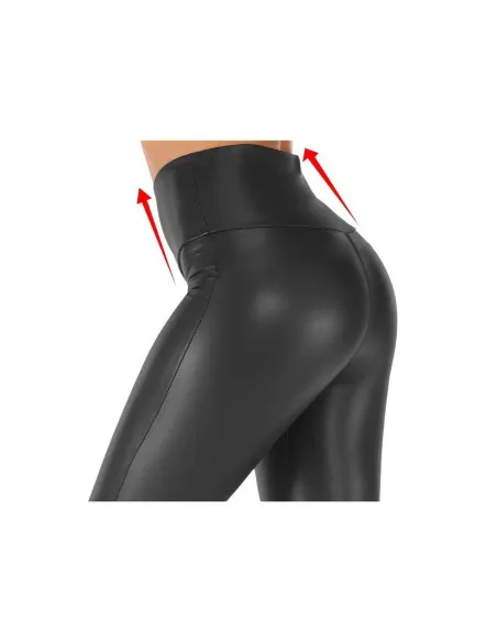 Colanti luciosi imitatie piele culoare negru