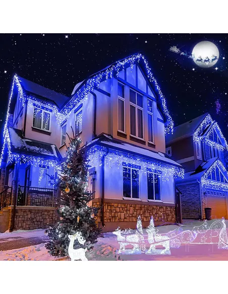 Instalație LED Exterior Premium 23.5m – 500 LED Franjuri/Turturi cu Flash
