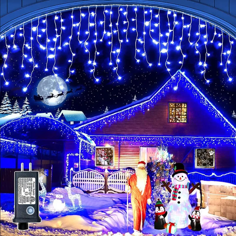 Instalație LED Exterior Premium 23.5m – 500 LED Franjuri/Turturi cu Flash