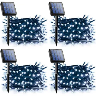 Set 4 x Instalatie solara 100 LED, 10 m, diverse culori