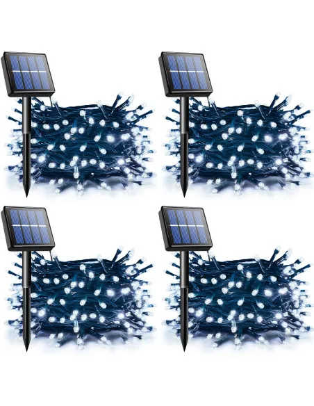 Set 4 x Instalatie solara 100 LED, 10 m, diverse culori