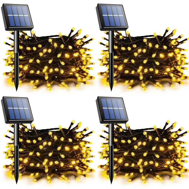 Set 4 x Instalatie solara 100 LED, 10 m, diverse culori