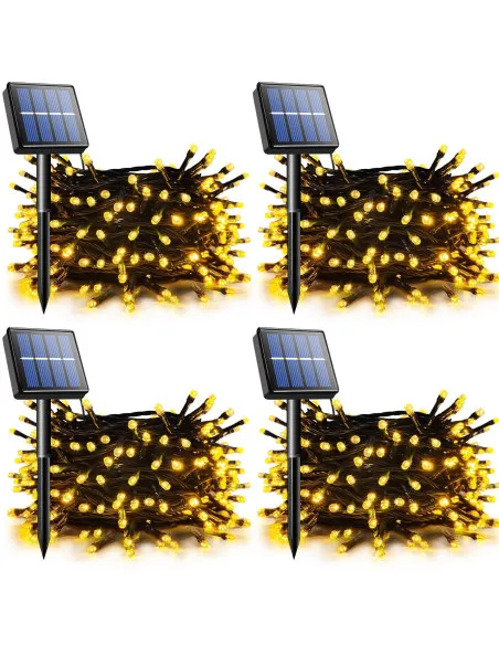 Set 4 x Instalatie solara 100 LED, 10 m, diverse culori