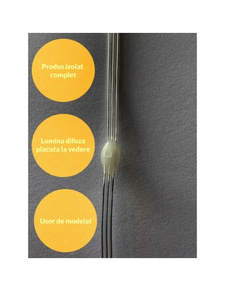 Ghirlanda Luminoasa Decorativa din Cupru 50M cu 400 LED-uri, Cablu Transparent, 8 Programe, Lumina Colorata, de Exterior