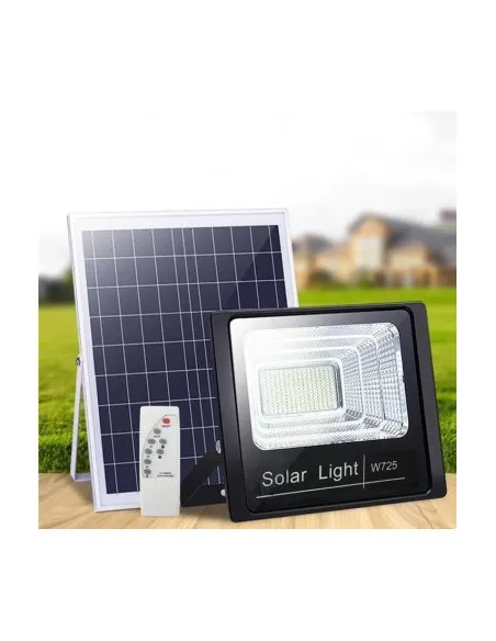 Proiector solar cu panou, Jortan, 50W/100W/ 200W/ 500W cu telecomanda inclusa si senzor de lumina