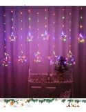 Instalatie perdea 8 Stele Led, 6w, 2m, plastic + fir cupru, Ip65