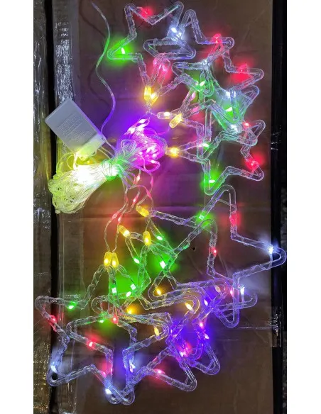 Instalatie perdea 8 Stele Led, 6w, 2m, plastic + fir cupru, Ip65