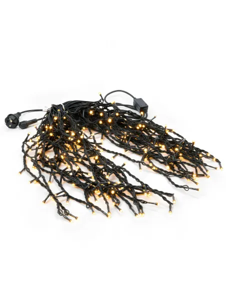 Anedius -Instalație turturi 9×1m 360 LED mari cablu silicon negru – 3 culori