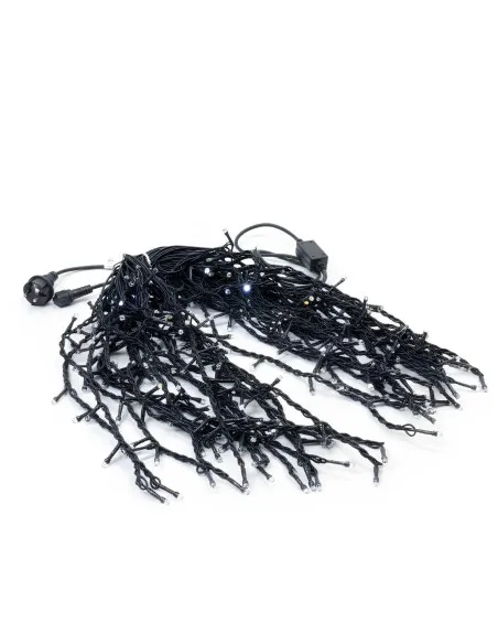 Anedius -Instalație turturi 9×1m 360 LED mari cablu silicon negru – 3 culori