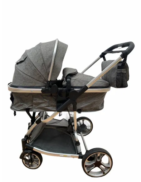 Carucior 2in1 cu landou transformabil, tip troler, 0-36 luni, RED-F2