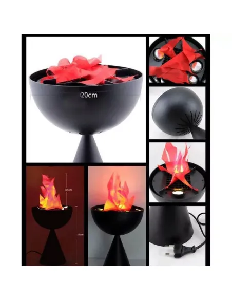 Lampa de interior cu flacara falsa prevazuta cu