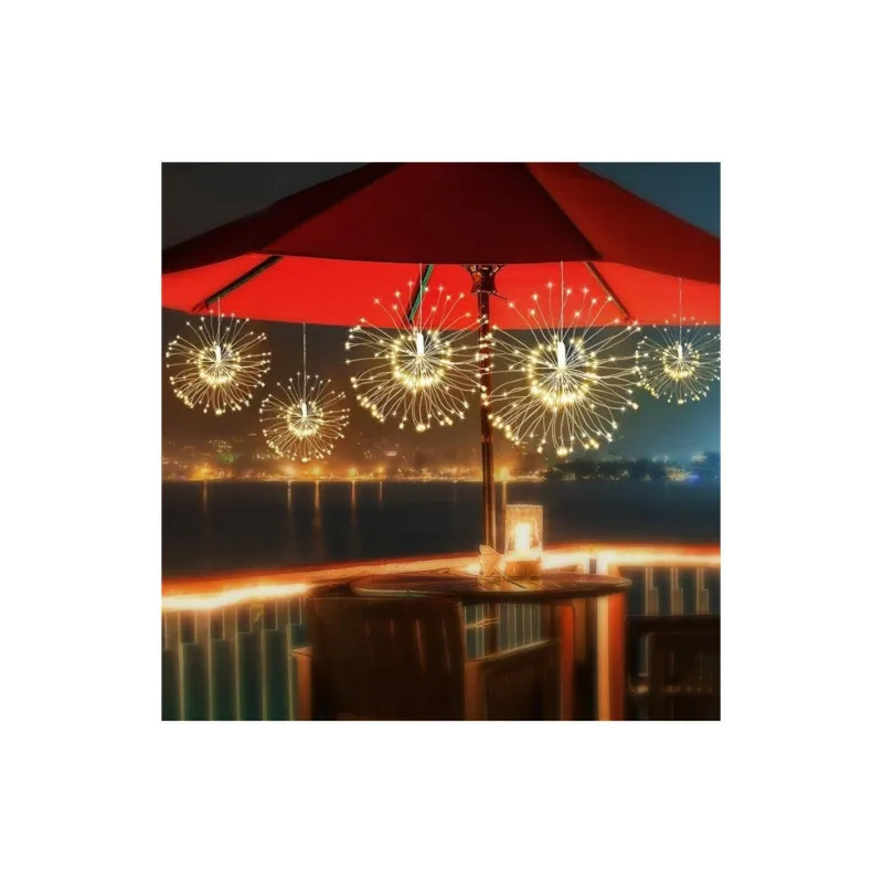 Set 2 x Instalație Tip Artificii 96 LED – Interconectabil, Diverse Culori, Interior & Exterior
