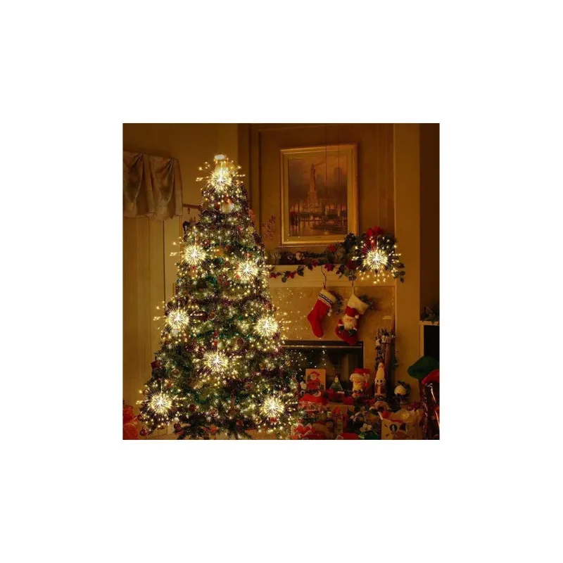 Set 2 x Instalație Tip Artificii 96 LED – Interconectabil, Diverse Culori, Interior & Exterior