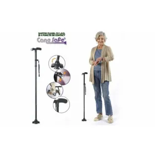 Cane Safe - Baston pliabil cu LED si 4 puncte de
