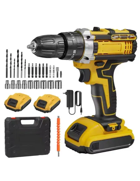 Bormașină 36V Li-Ion cu 2 Baterii, 2 Trepte de Viteză, 350/1350 RPM, Mandrină Automată