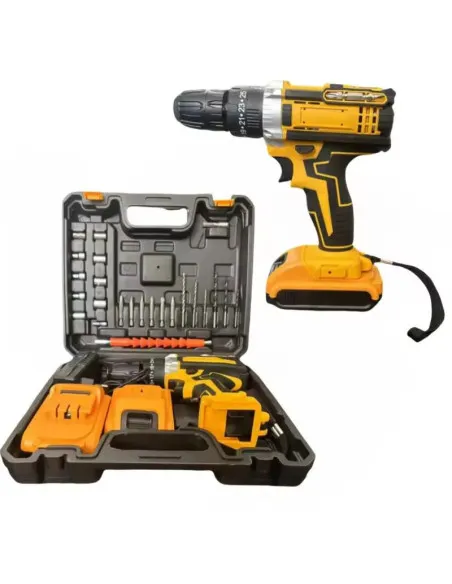 Bormașină 36V Li-Ion cu 2 Baterii, 2 Trepte de Viteză, 350/1350 RPM, Mandrină Automată