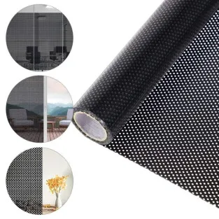 Autocolant perforat geamuri, Negru, 45 x 300 cm 2